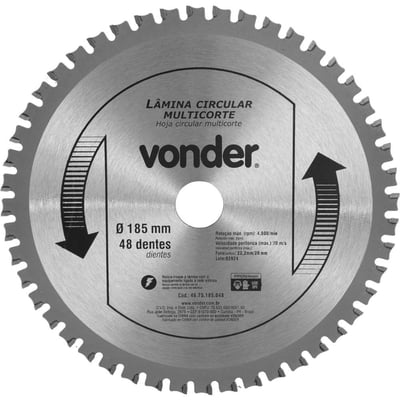 Lâmina circular multicorte, 185 mm x 48 dentes
