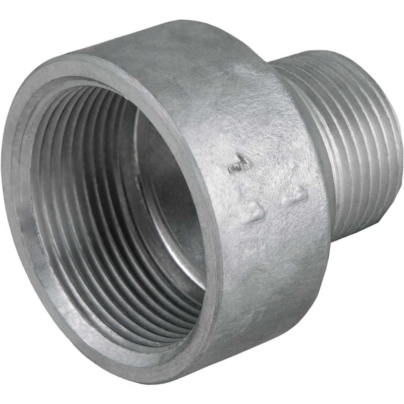 Luva de alumínio com rosca, 1" x 1.1/2" (macho x fêmea), BSP