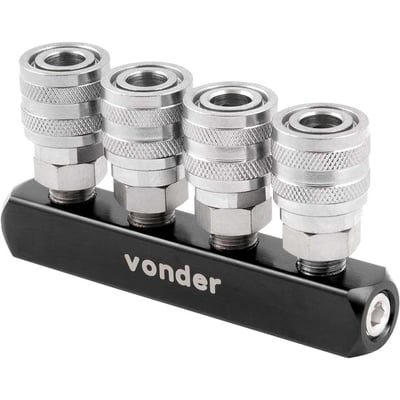 Engate rápido de 1/4", rosca fêmea 1/4" NPT, quádruplo