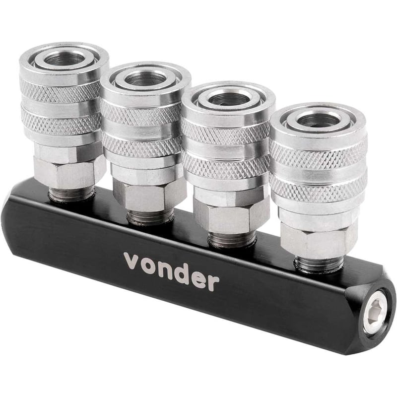 Engate rápido de 1/4", rosca fêmea 1/4" NPT, quádruplo