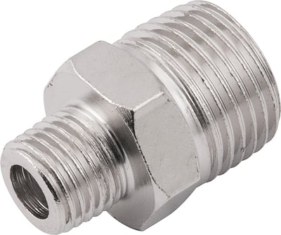 Adaptador/niple de redução, rosca, 1/2" macho x 1/4" macho