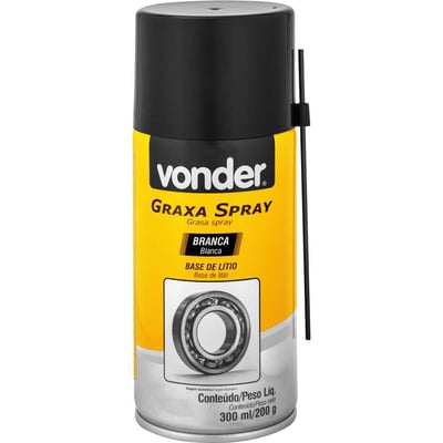 Graxa em spray branca, base de lítio, 300 ml/200 g