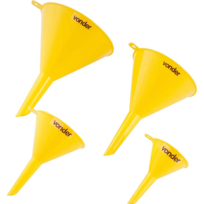 Jogo de funis plásticos com 4 peças
