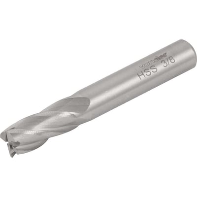 Fresa de topo, em aço rápido, 3/8", com 4 cortes, ANSI B94.11