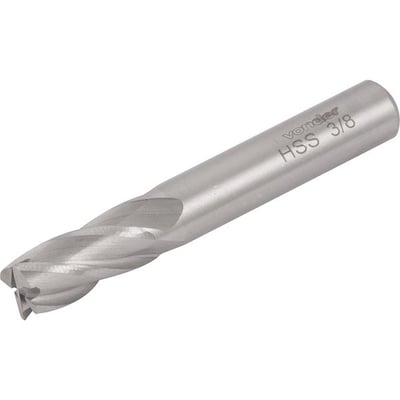 Fresa de topo, em aço rápido, 5/16", com 4 cortes, ANSI B94.11