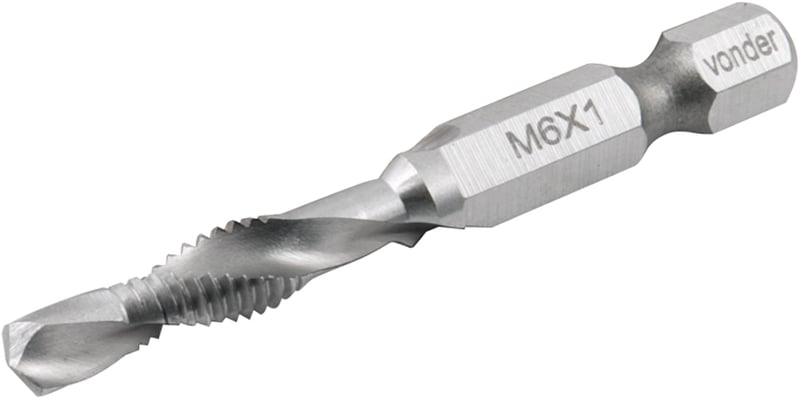 Broca/macho combinado M6 x 1 mm