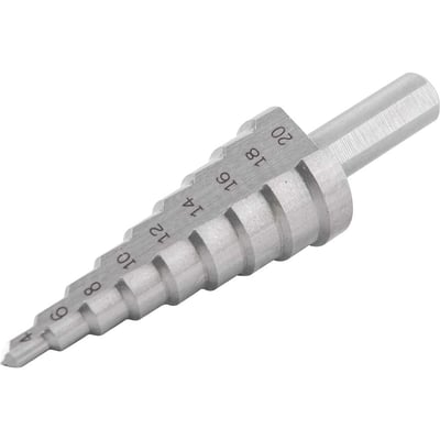 Broca de aço rápido, escalonada, 4 mm a 20 mm