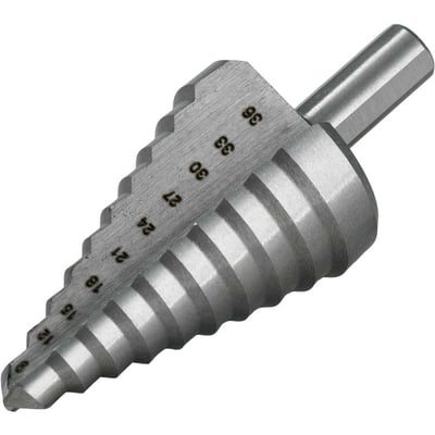 Broca de aço rápido, escalonada, 9 mm a 36 mm
