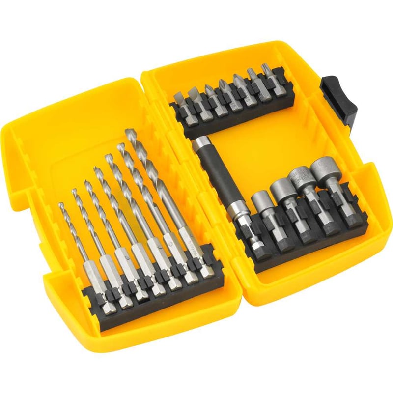 Jogo combinado, brocas e bits, com 19 peças