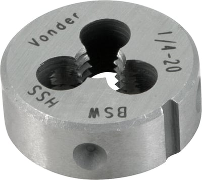 Cossinete de aço rápido 1/4", BSW, externo 1"