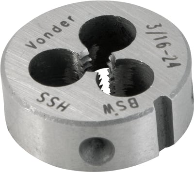 Cossinete de aço rápido 3/16", BSW, externo 1"
