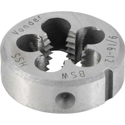 Cossinete de aço rápido 9/16", BSW, externo 1.1/2"