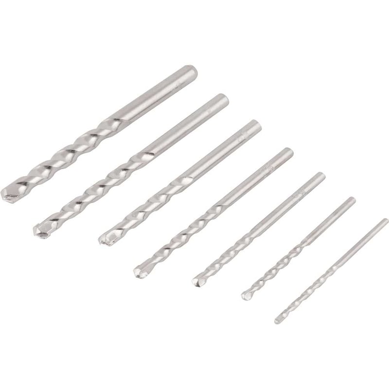 Jogo de brocas para concreto, com ponta de metal duro, 3 mm a 10 mm, com 7 peças
