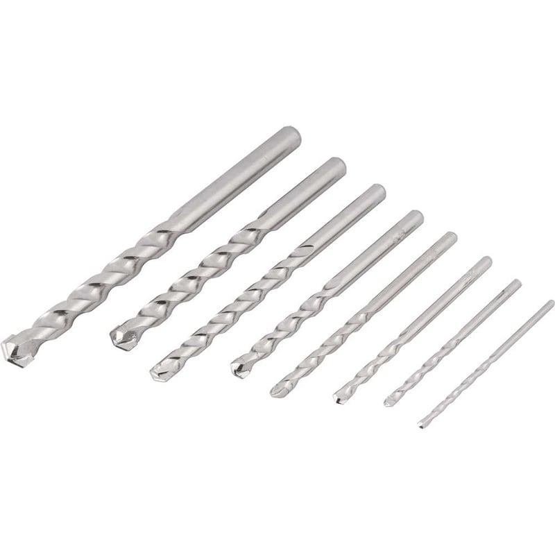 Jogo de brocas para concreto, com ponta de metal duro, 3 mm a 12 mm, com 8 peças