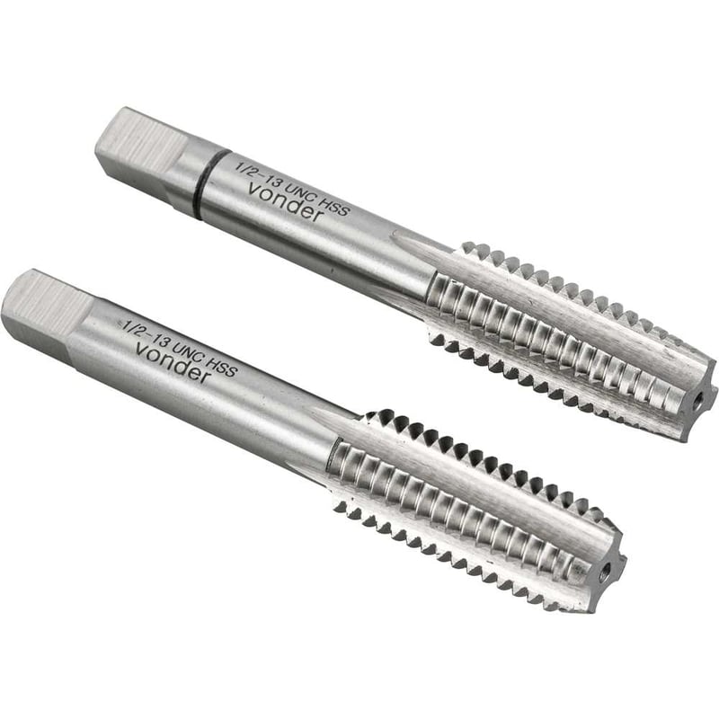 Macho manual de aço rápido 1/2" UNC, jogo com 2 peças
