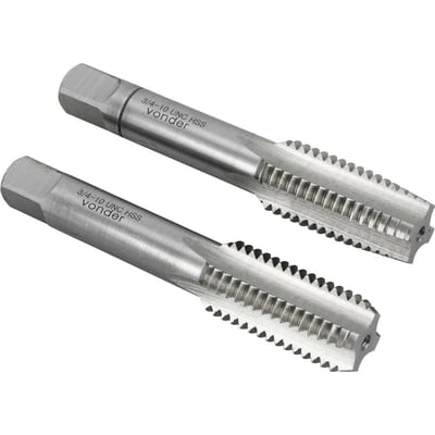 Macho manual de aço rápido 3/4" UNC, jogo com 2 peças