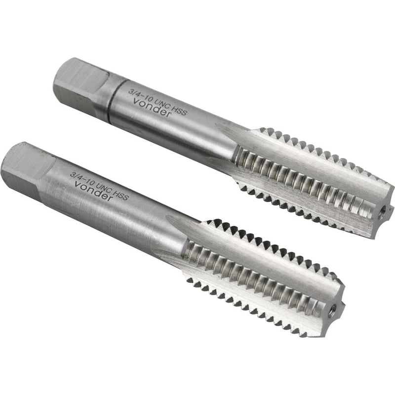 Macho manual de aço rápido 3/4" UNC, jogo com 2 peças