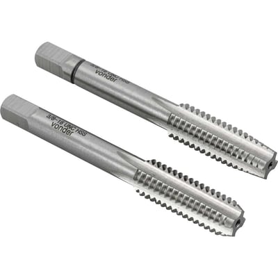 Macho manual de aço rápido 3/8" UNC, jogo com 2 peças