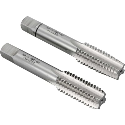 Macho manual de aço rápido 5/8" UNC, jogo com 2 peças