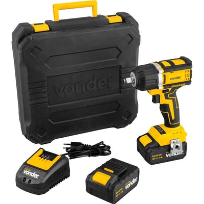 Chave de impacto, bateria 18V, encaixe de 1/2", carregador bivolt