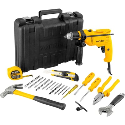 Furadeira de impacto 1/2", 550 W, com jogo de 19 acessórios