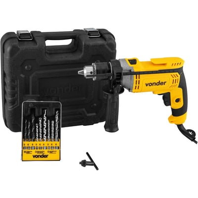 Furadeira de impacto 1/2", 710 W, com jogo de 9 brocas