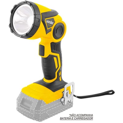 Lanterna de LED, bateria intercambiável de 18 V, sem bateria e sem carregador