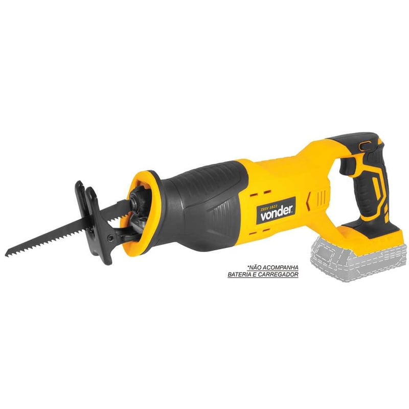 Serra sabre, bateria intercambiável de 18 V, sem bateria e sem carregador