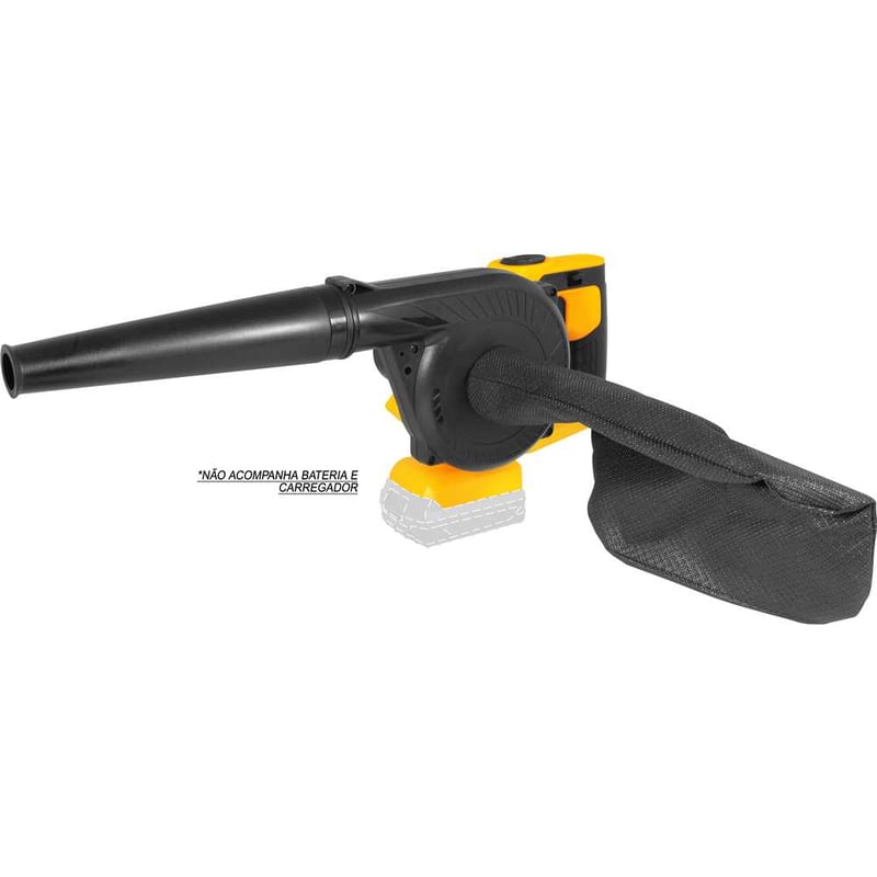 Soprador/aspirador, bateria intercambiável de 18 V, sem bateria e sem carregador