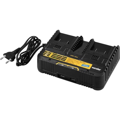 Carregador de bateria duplo, 18 V, linha intercambiável, carregamento convencional