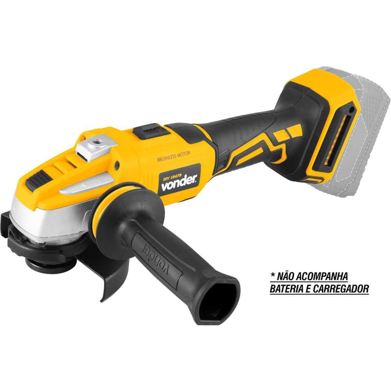 Esmerilhadeira 4.1/2", bateria intercambiável de 18 V, sem bateria e sem carregador