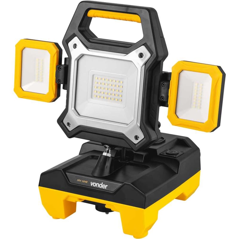 Refletor de LED, bateria intercambiável de 18 V, sem bateria e sem carregador