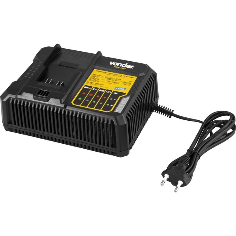 Carregador de bateria 18 V, linha intercambiável, inteligente