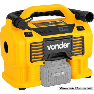 Compressor de ar, bateria intercambiável de 18 V, sem bateria e sem carregador
