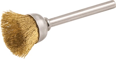 Escova tipo copo com haste para microrretífica, 12 mm, em latão
