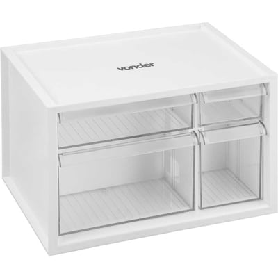 Organizador plástico com 4 gavetas