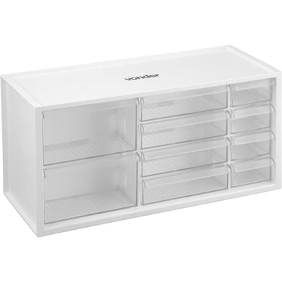 Organizador plástico com 10 gavetas