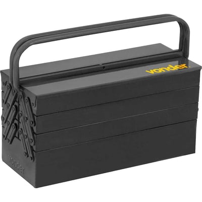 Caixa metálica sanfonada para ferramentas, com 7 gavetas, 50,0 cm x 19,0 cm x 24,0 cm