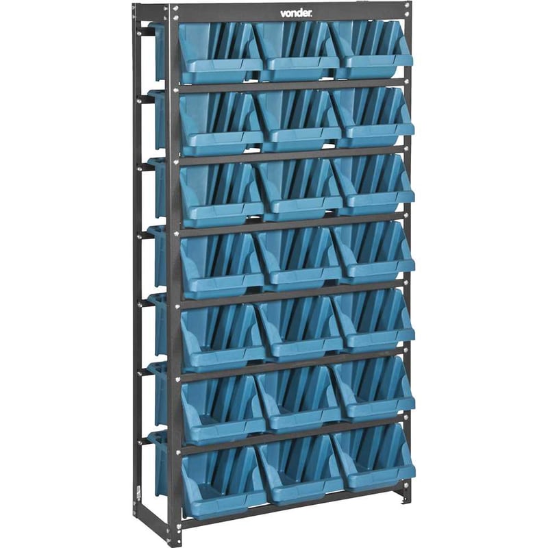 Estante metálica, com gaveteiros modelo prático azul, 21/7