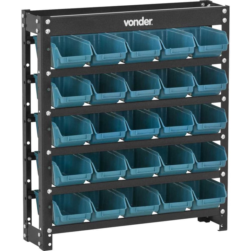 Estante metálica, com gaveteiros modelo prático azul, 25/3