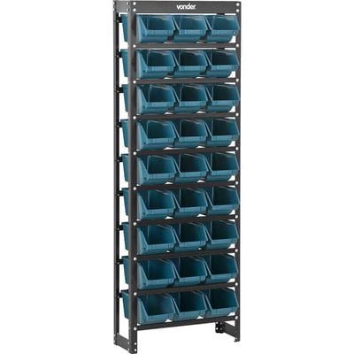 Estante metálica, com gaveteiros modelo prático azul, 27/5