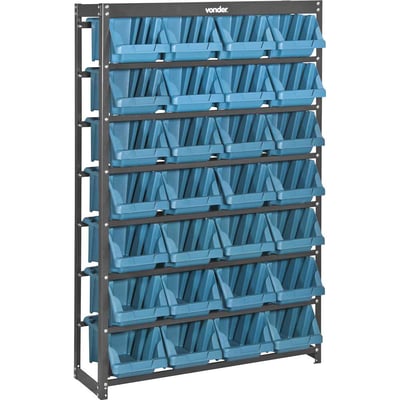 Estante metálica, com gaveteiros modelo prático azul, 28/7