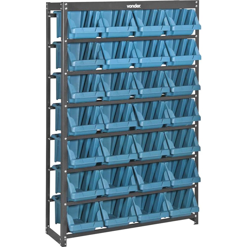 Estante metálica, com gaveteiros modelo prático azul, 28/7
