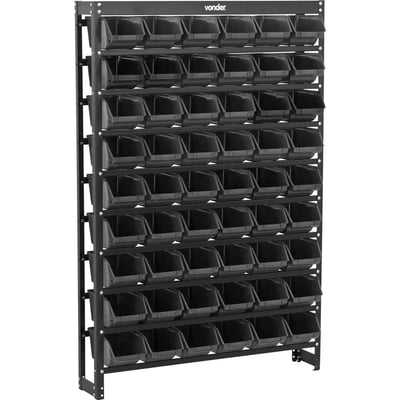 Estante metálica, com gaveteiros modelo prático preto, 54/5