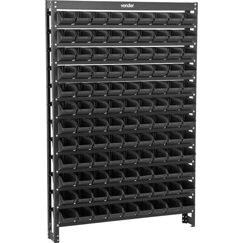 Estante metálica, com gaveteiros modelo prático preto, 108/3
