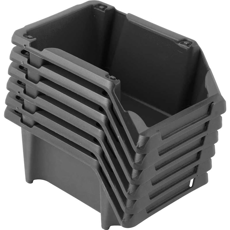 Gaveteiro plástico, nº 3, 8,0 cm x 10,4 cm x 17,6 cm, jogo com 6 peças, modelo prático, preto