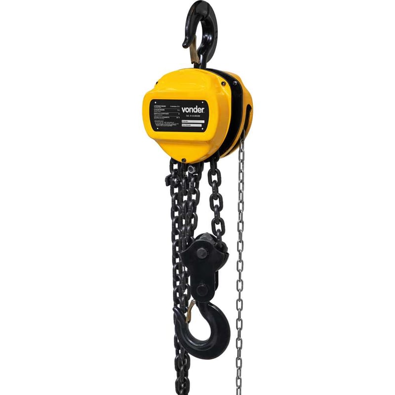 Talha manual, 5 toneladas (5 tf), elevação 5 m