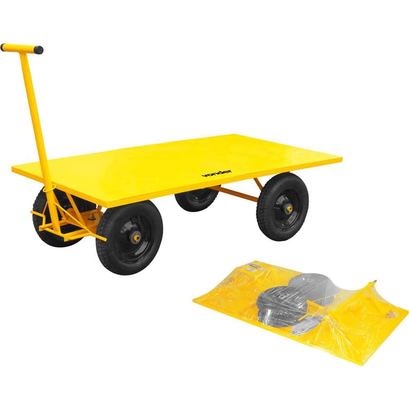 Carrinho plataforma metálico, 800 kgf, desmontado