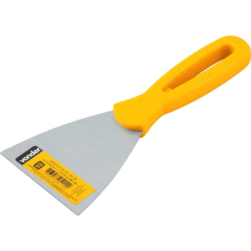 Espátula de aço, 3", com cabo plástico
