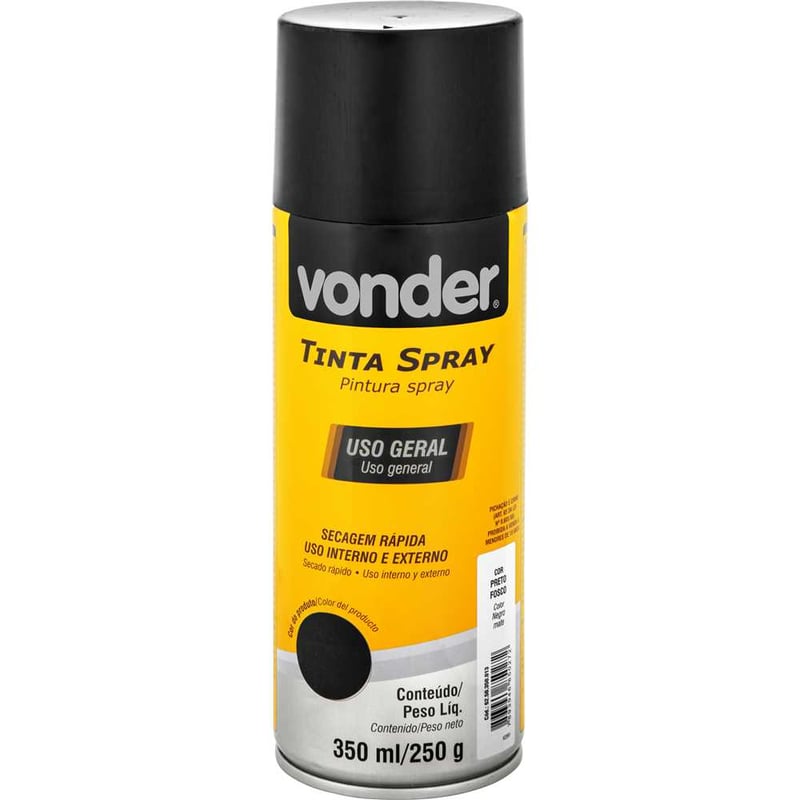Tinta em spray preto fosco, 350 ml/250 g